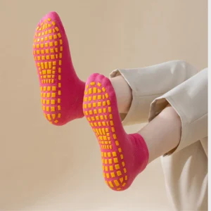 Jumplings Anti-Skid Yoga Socks, made with Bamboo and Spandex in vibrant colours. These women's yoga socks are the perfect companion for your yoga, Pilates, dance, or ballet sessions, offering comfort, grip, and hygiene all in one. Crafted with a blend of bamboo and spandex, these socks are not only soft and breathable but also naturally antibacterial. The bamboo fabric helps to prevent the growth of odour-causing bacteria, keeping your feet fresh and odour-free throughout your workout. Designed with anti-skid grips, these socks provide excellent traction, enhancing your balance and stability during your exercises. Whether you're holding a yoga pose, practicing your dance moves, or engaging in a Pilates routine, these socks will help you maintain your grip and prevent slipping.The pack includes three pairs of socks in a variety of vibrant colours, adding a touch of fun and style to your workout attire. The free size design ensures a comfortable fit for most foot sizes, offering a snug yet stretchy feel that conforms to your feet's shape. Not only are these socks practical and functional, but they are also easy to care for. Simply toss them in the washing machine for a quick and convenient clean, making them a hassle-free choice for your active lifestyle. Elevate your fitness routine with these versatile and stylish socks today.